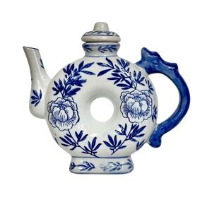Blue‎ Floral Donut Teapot Unique donut Ceramic Teapot Decorative Teapot